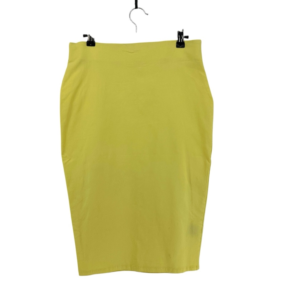 Courtenay Pale Yellow Stretch Bodycon Pull On Pencil Skirt